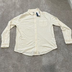 J Crew Men’s Cream Cotton Button Up, Size Large, NWT